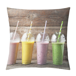 Personality  Sweet Smoothie In Plastic Cups Pillow Covers
