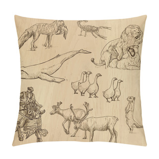 Personality  Animals Around The World (vector Pack) Pillow Covers
