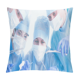 Personality  Young Surgery Team In The Operating Room Pillow Covers