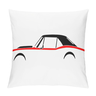 Personality  Illustration Of Old American Car On White Background. Pillow Covers