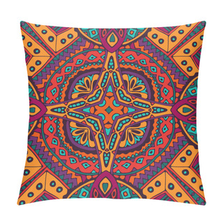 Personality  Colorful Floral Vector Ethnic Tribal Pattern Pillow Covers