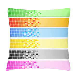 Personality  Six Abstract Banners With Pixels Pillow Covers