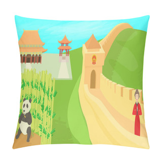 Personality  China Landscape Concept, Cartoon Style Pillow Covers