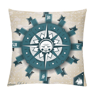 Personality  Vintage Label With Maritime Character Pillow Covers