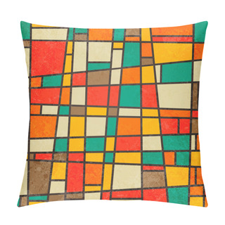 Personality  Abstract Geometric Retro Colourful Background Pillow Covers
