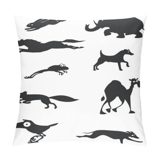 Personality  Set Of Black Animal Silhouettes Pillow Covers