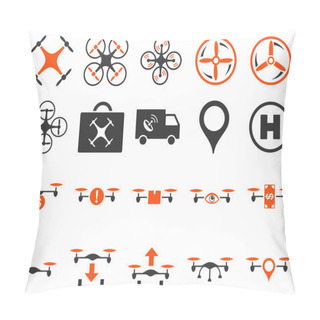 Personality  Air Drone And Quadcopter Tool Icons Pillow Covers