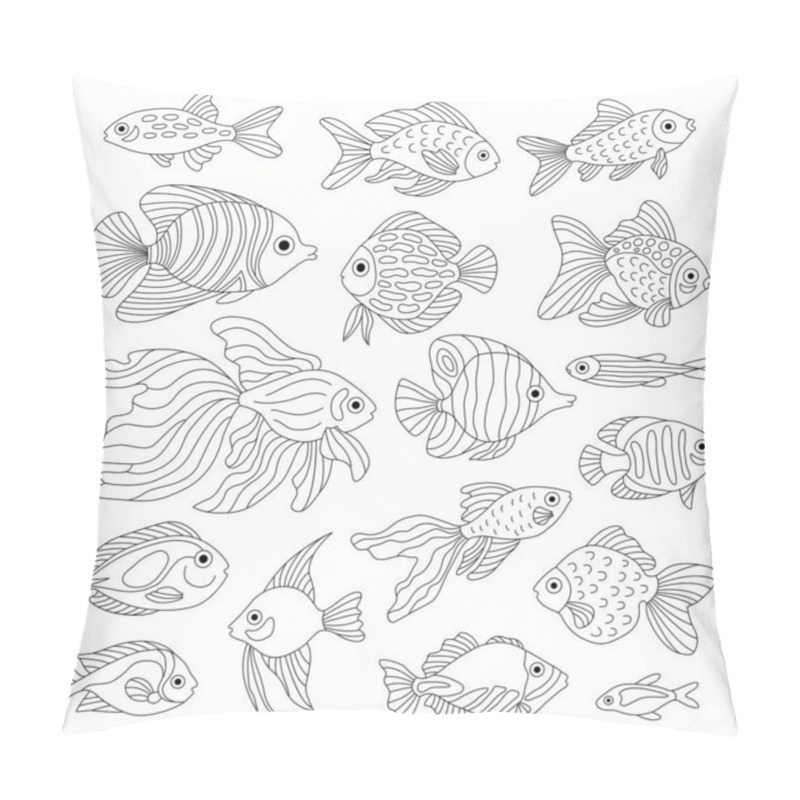 Personality  A set of cute fish. pillow covers