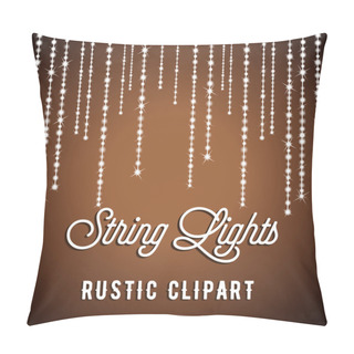 Personality  Rustic String Lights Background Pillow Covers