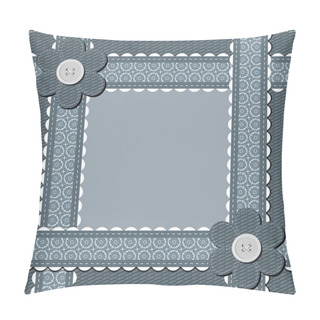 Personality  Decor Denim Background With Lace Pillow Covers