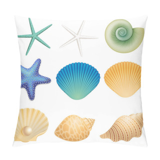 Personality  Sea Shells And Sea Star Pillow Covers