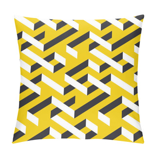 Personality  Geometric Maze Color 3d Seamless Pattern Pillow Covers