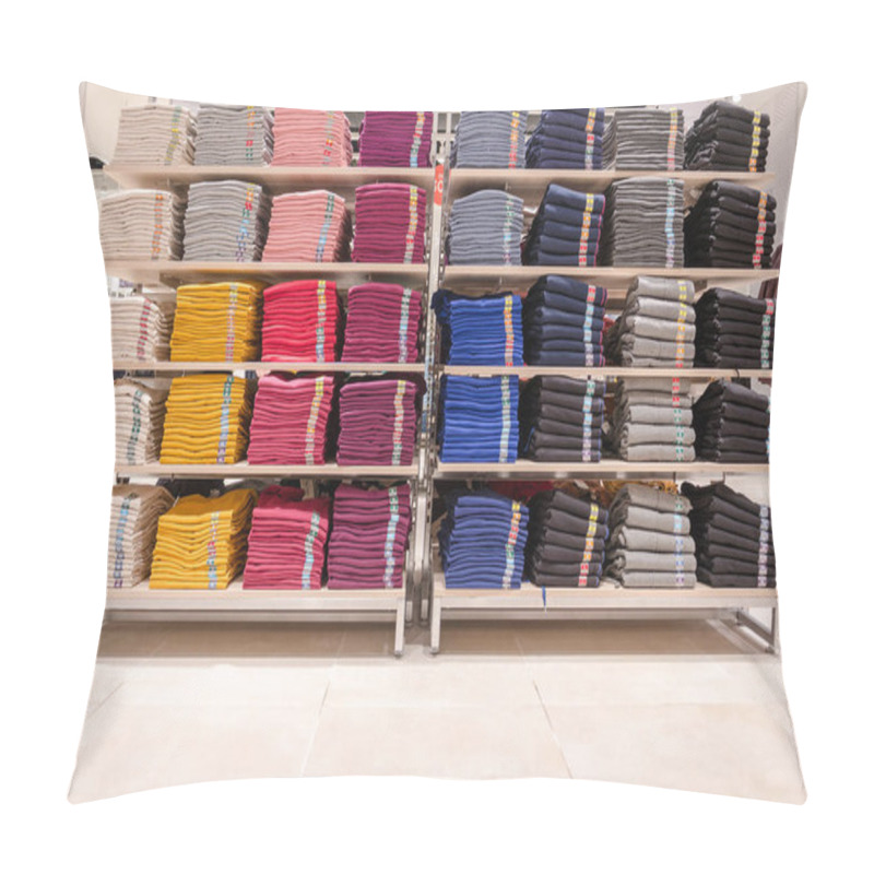 Personality  Shelves With Colorful T-shirts  Pillow Covers