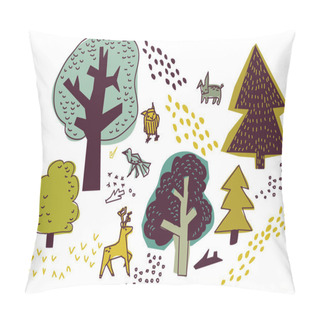 Personality  Forest And Animals Nature Design Elements Pillow Covers