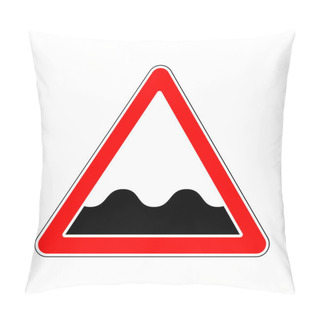 Personality  Traffic-Road Sign: Indicating Speed Bumps Or Uneven Road Pillow Covers
