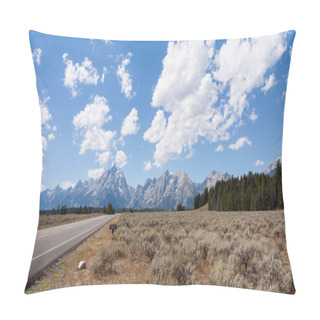 Personality  Drive To The Grand Tetons Pillow Covers