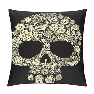 Personality  Floral Skull Pillow Covers