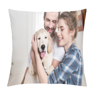 Personality  Young Couple With Puppy Pillow Covers