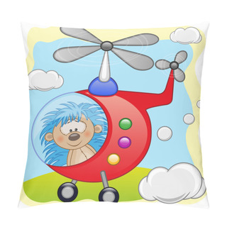 Personality  HCute  Edgehog In Helicopter Pillow Covers