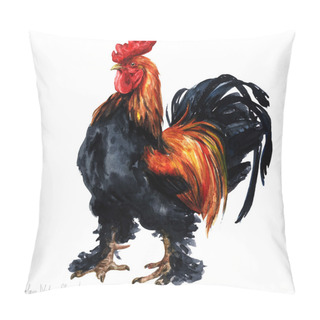 Personality  Watercolor Rooster, Isolated Pillow Covers