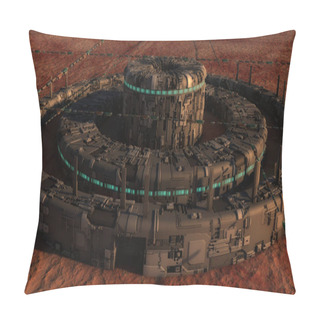 Personality  3D Rendering. Futuristic City And Spaceships Pillow Covers