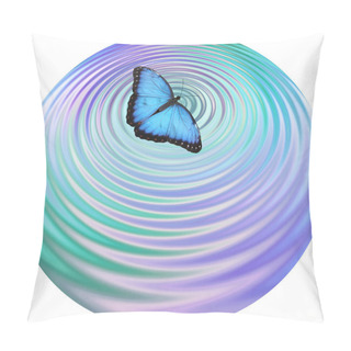 Personality  Blue Butterfly Making Ripples On Water Coaster Drinks Mat Clock Face Pillow Covers