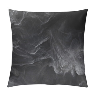 Personality  Abstract Swirls Of Grey Paint On Black Background Pillow Covers