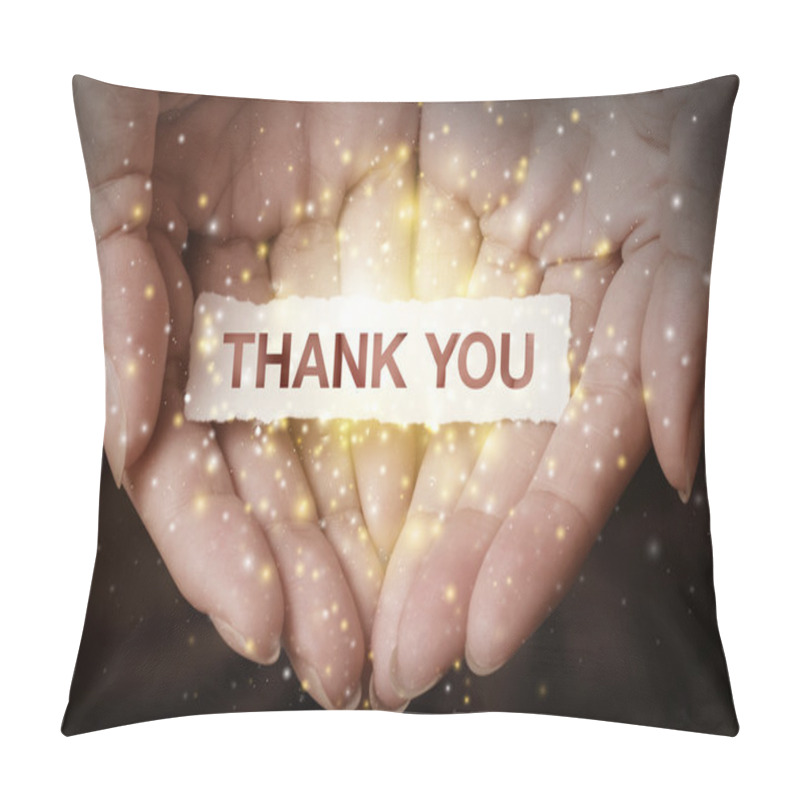 Personality  Thank You Text On Hand  Pillow Covers