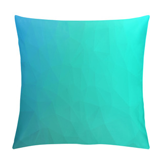 Personality  Abstract Bright Blue Geometric Background, Consists Of Triangles. Polygonal Abstract Aqua Background.  Pillow Covers