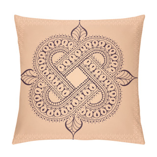 Personality  Infinity Tattoo Template In Mehndi Style Pillow Covers