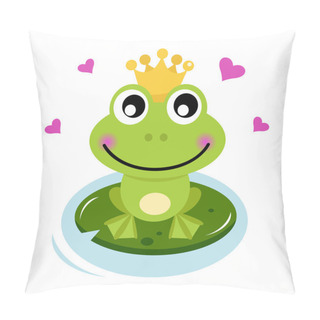 Personality  Cute Frog Prince With Hearts Pillow Covers