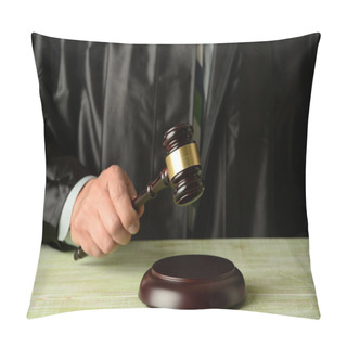 Personality  Judge Holding Gavel Pillow Covers