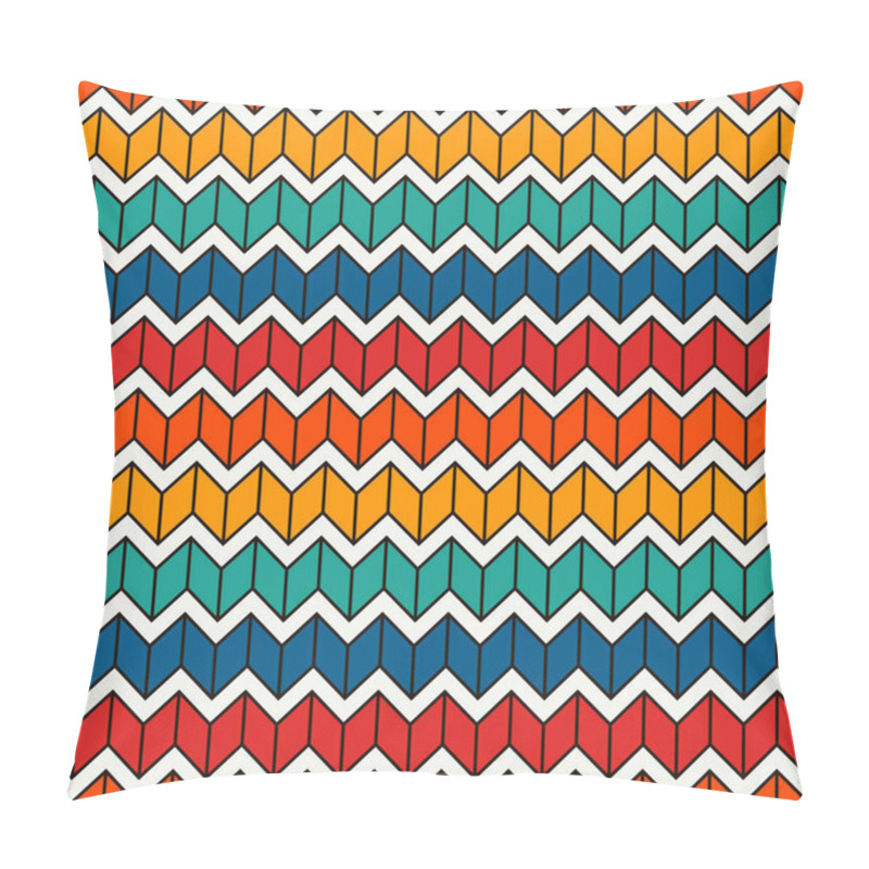 Personality  Seamless surface pattern with herringbone motif. Repeated chevrons wallpaper. Zigzag lines. Jagged triangular waves pillow covers