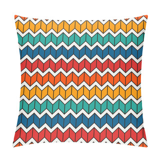 Personality  Seamless Surface Pattern With Herringbone Motif. Repeated Chevrons Wallpaper. Zigzag Lines. Jagged Triangular Waves Pillow Covers