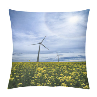 Personality  The Halo Effect Is An Optical Phenomenon In The Earth's Atmosphere That Is Observed Around The Sun's Disc. It Is A Rainbow-colored Ring That Is Visible Around The Sun. Gaj Olawski Wind Farm. Pillow Covers