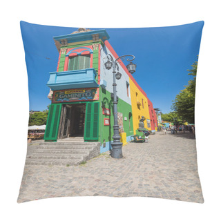 Personality  BUENOS AIRES, ARGENTINA - JANUARY 30, 2018: Colorful Area In La  Pillow Covers