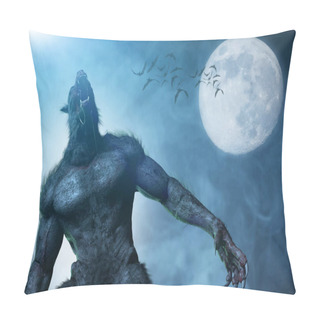 Personality  Werewolf On Halloween Background 3D Render Pillow Covers