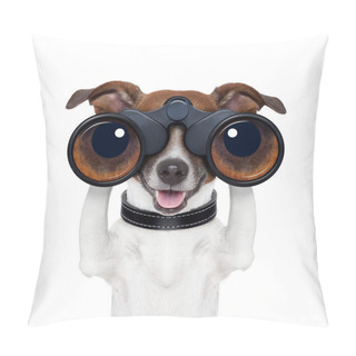 Personality  Binoculars Searching Looking Observing Dog Pillow Covers