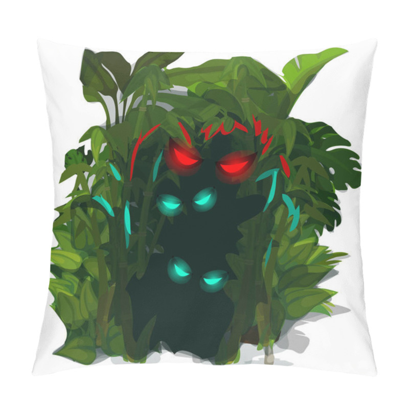 Personality  Glowing predators eyes of jungle. Vector isolated pillow covers