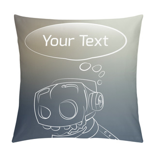 Personality  Vector Background With Robot. Pillow Covers