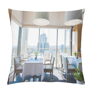 Personality  Interior Of Luxury Restaurant Pillow Covers