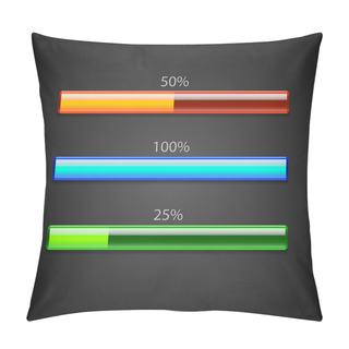 Personality  Vector Set Of Loading Bars. Pillow Covers