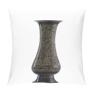 Personality  Old Bronze Vase Handmade. Black Glaze, Patterns Of Copper Flowers. Pillow Covers