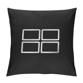 Personality  4 Rectangles Silver Plated Metallic Icon Pillow Covers