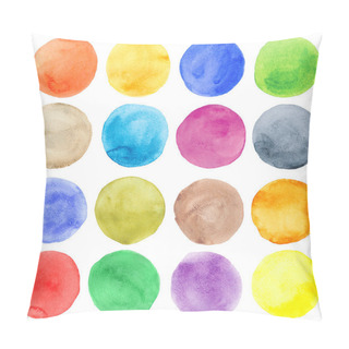 Personality  Watercolor Hand Painted Circles Set Pillow Covers