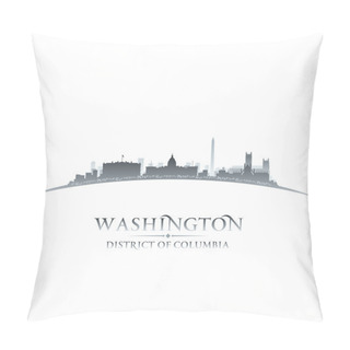 Personality  Washington DC City Skyline Silhouette White Background Pillow Covers