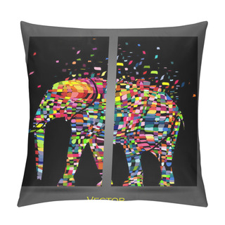 Personality  Vector Illustration Of A Abstract Elephant Animal  In Graphic Style, Business Card. Pillow Covers