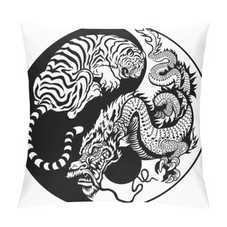 Personality  Dragon And Tiger Yin Yang Symbol Pillow Covers