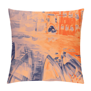 Personality  Hand Drawing Watercolor Picture Of Gondolas In Venice Canal Pillow Covers