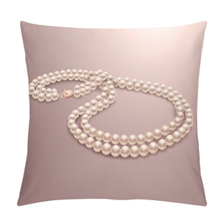 Personality  Pearl Necklace Realistic Pillow Covers